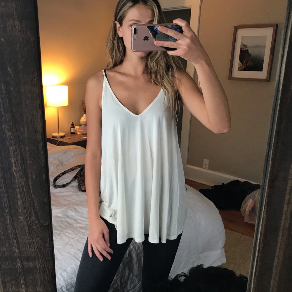 Urban Outfitters White Tank Top w low back
